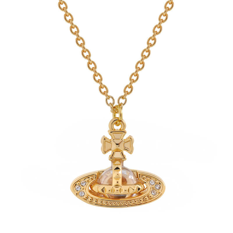 PINA Riveted glass bead half face necklace