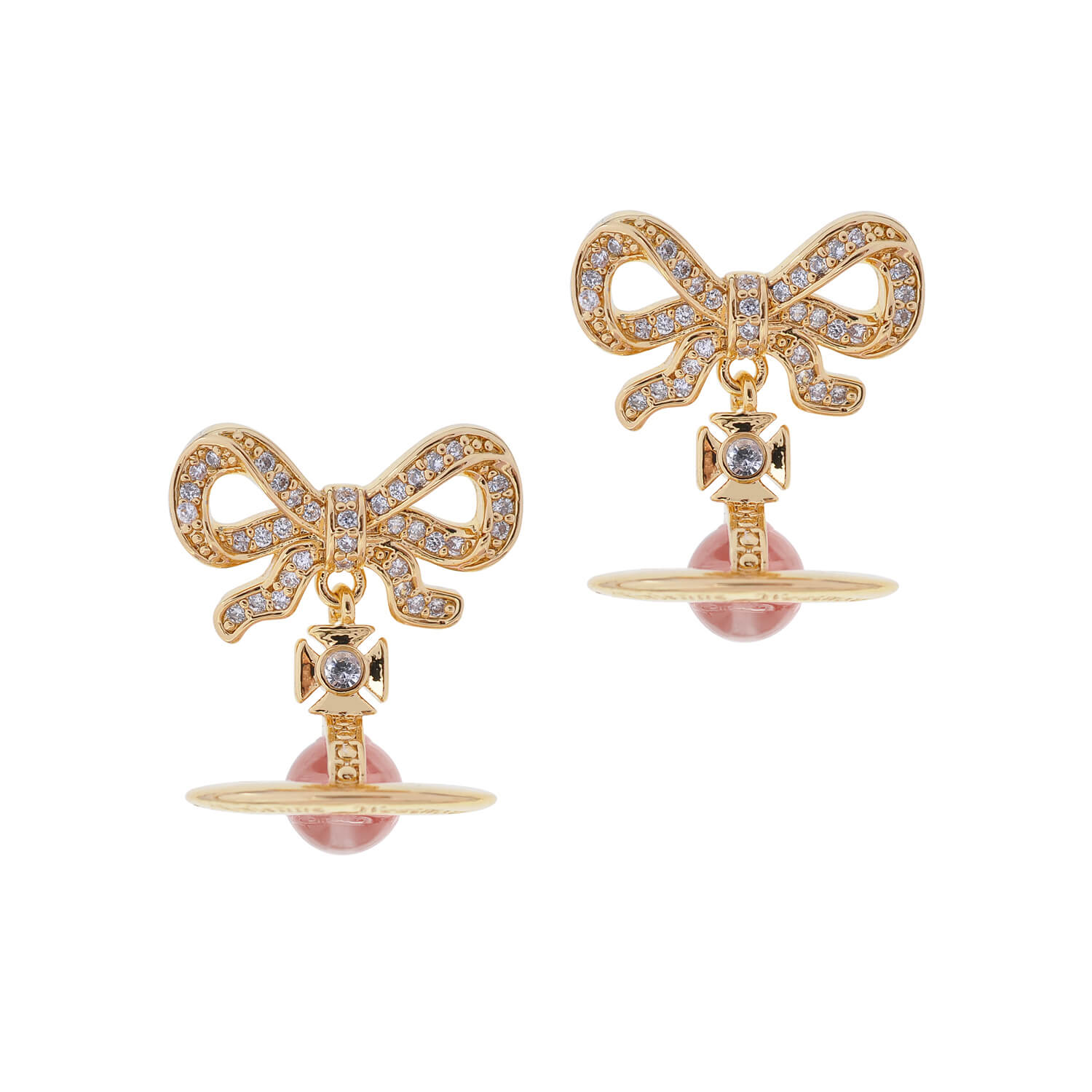 OCTAVIE three dimensional diamond earrings with bow