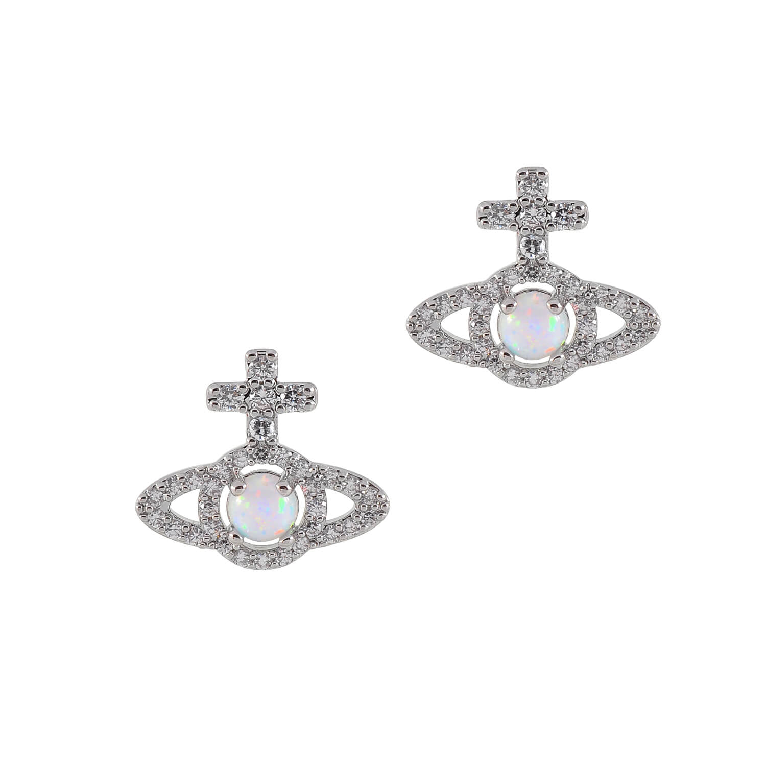 OLYMPIA Cross Line Zirconia Earrings