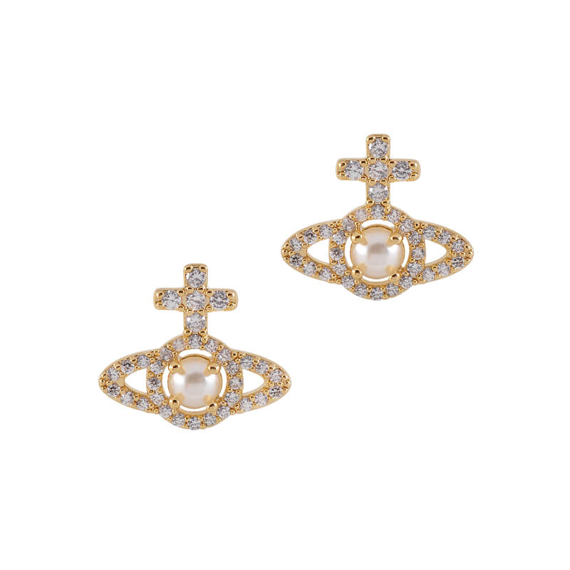 OLYMPIA Cross Line Zirconia Earrings