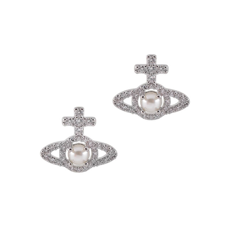 OLYMPIA Cross Line Zirconia Earrings