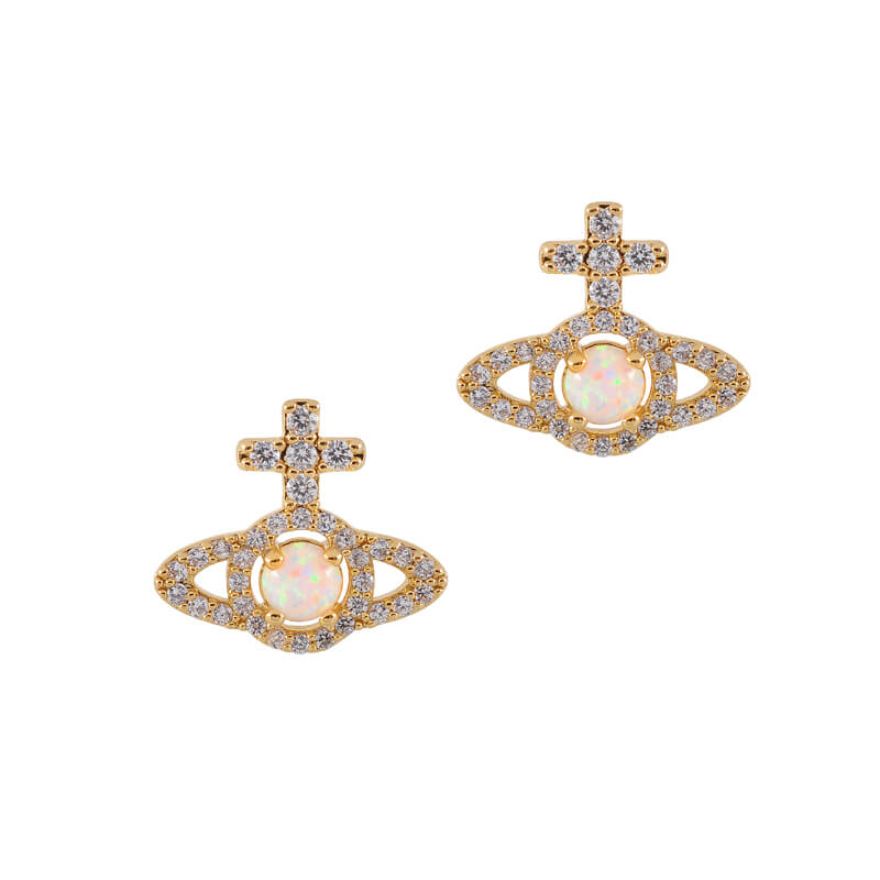 OLYMPIA Cross Line Zirconia Earrings