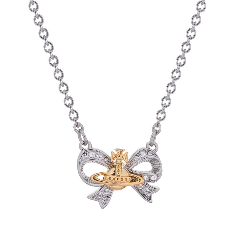 Threaded Bow Saturn Necklace