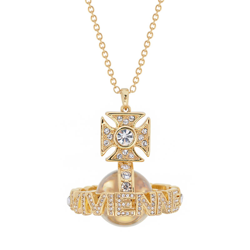 PAISLEY ORB three-dimensional letter necklace