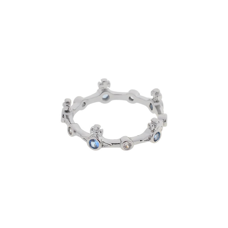 FELICIA Spacer Round Diamond Bamboo Saturn Rings