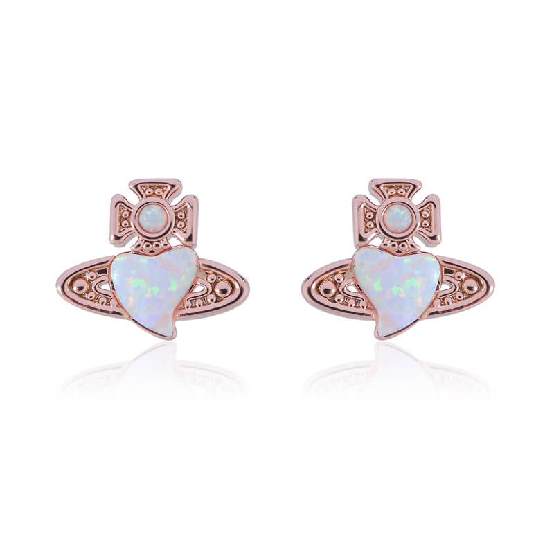 CISSY Natural Opal Heart Earrings