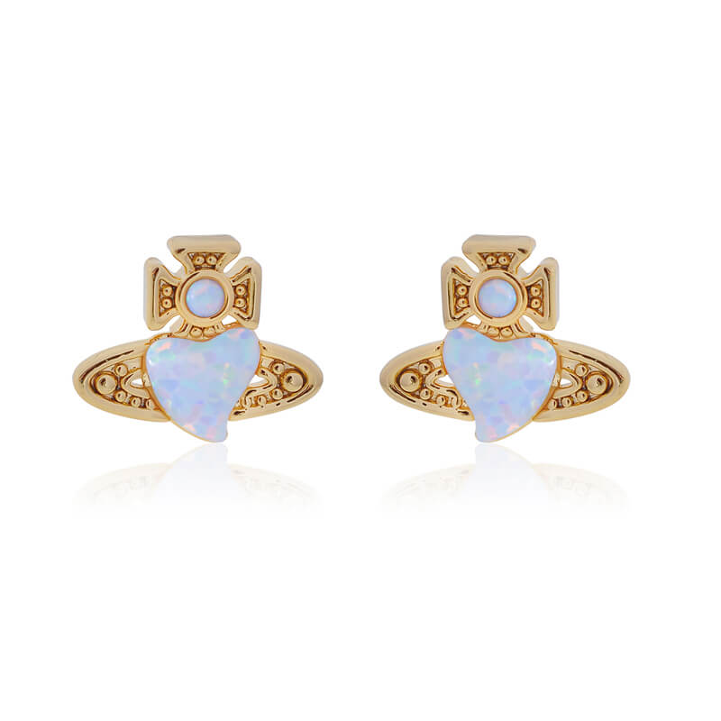 CISSY Natural Opal Heart Earrings