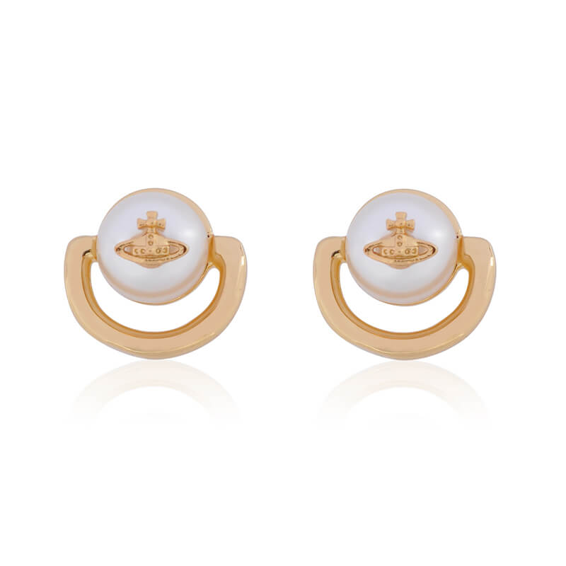 CELIA Half-hoop pearl earrings