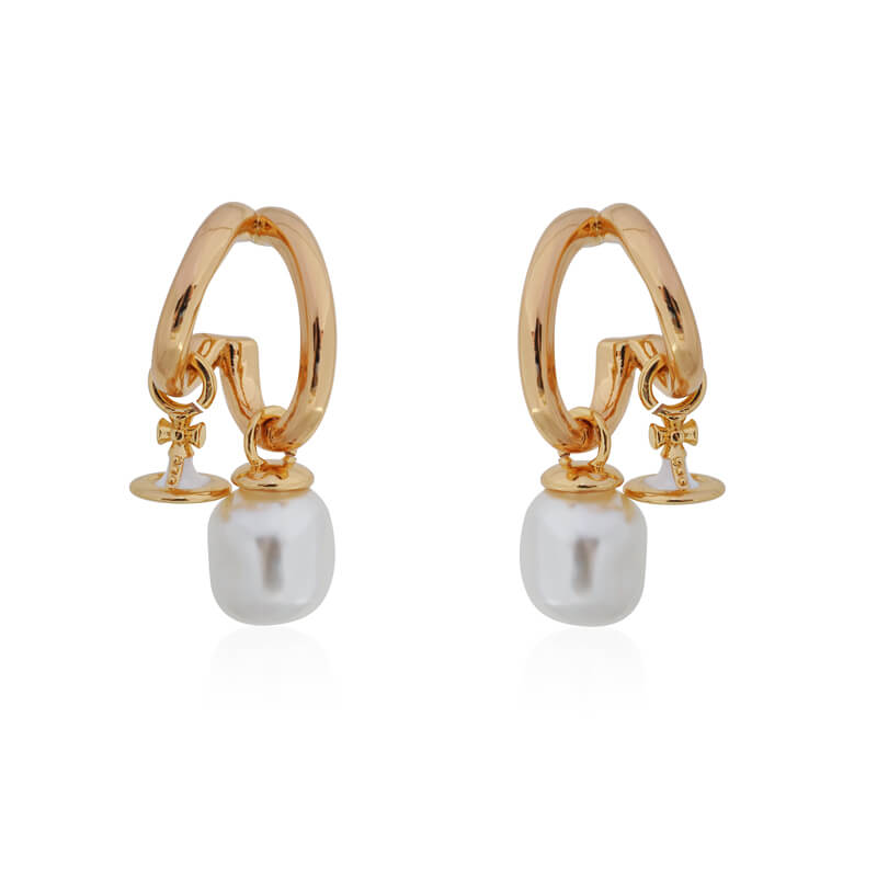 MARELLA Double Hoop Shaped Bead Earrings