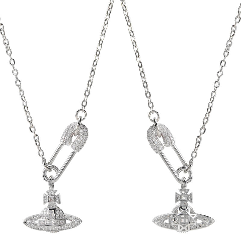 Zirconia Pin Necklace