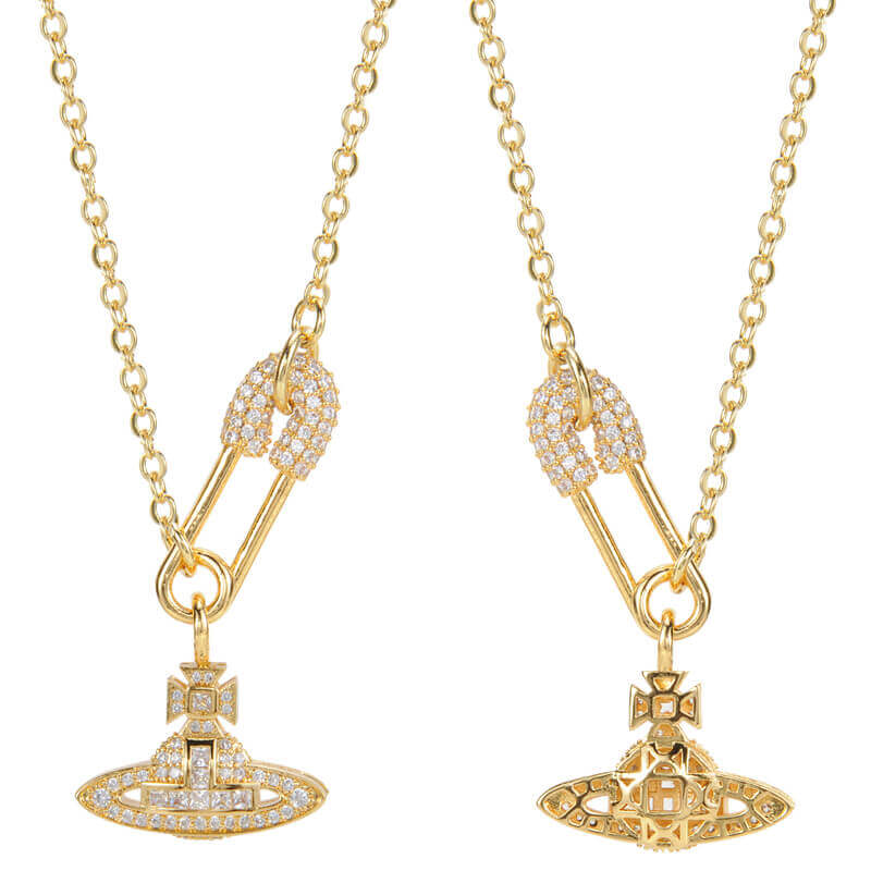 Zirconia Pin Necklace