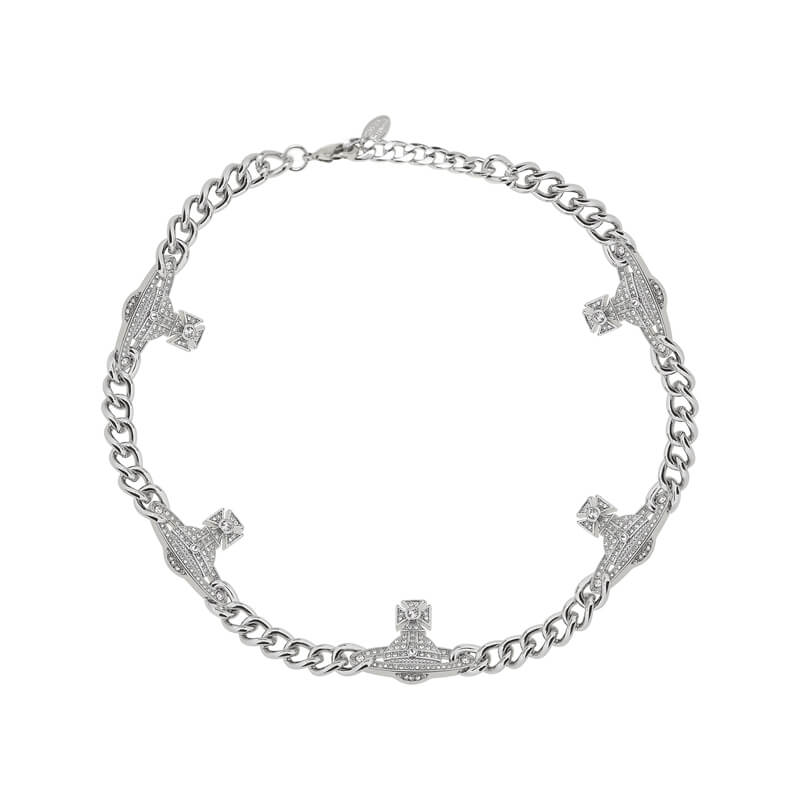 KIKA Full Diamond Cuban Chain Necklace-Silver and White Diamonds