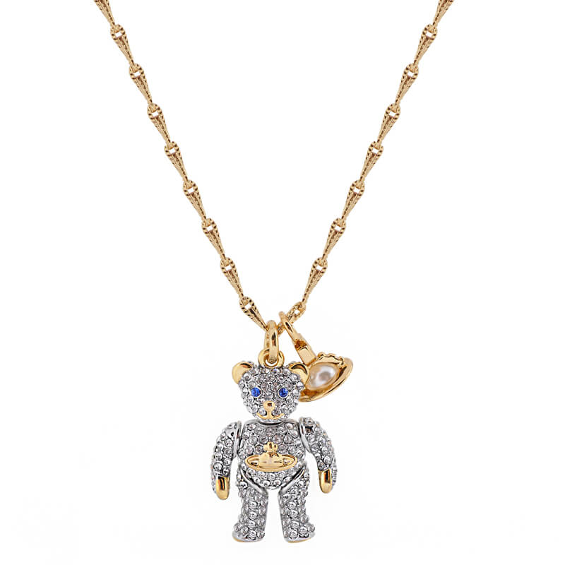 TEDDY Cubic Movable Bear Chain Necklace