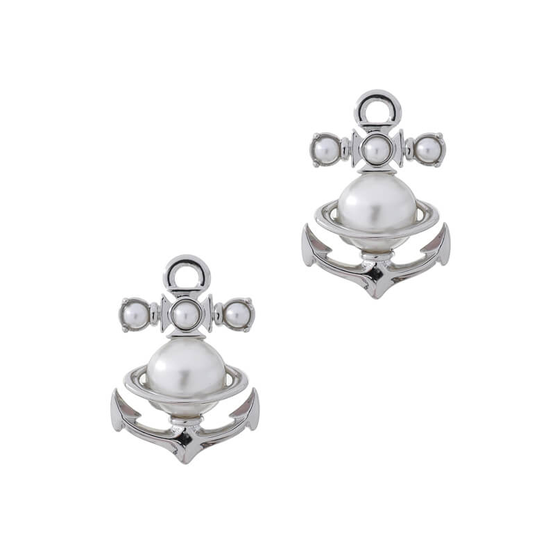 MARIALENA small boat anchor pearl earrings