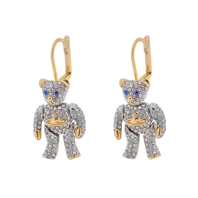 TEDDY Mini Cubic Movable Bear Earrings