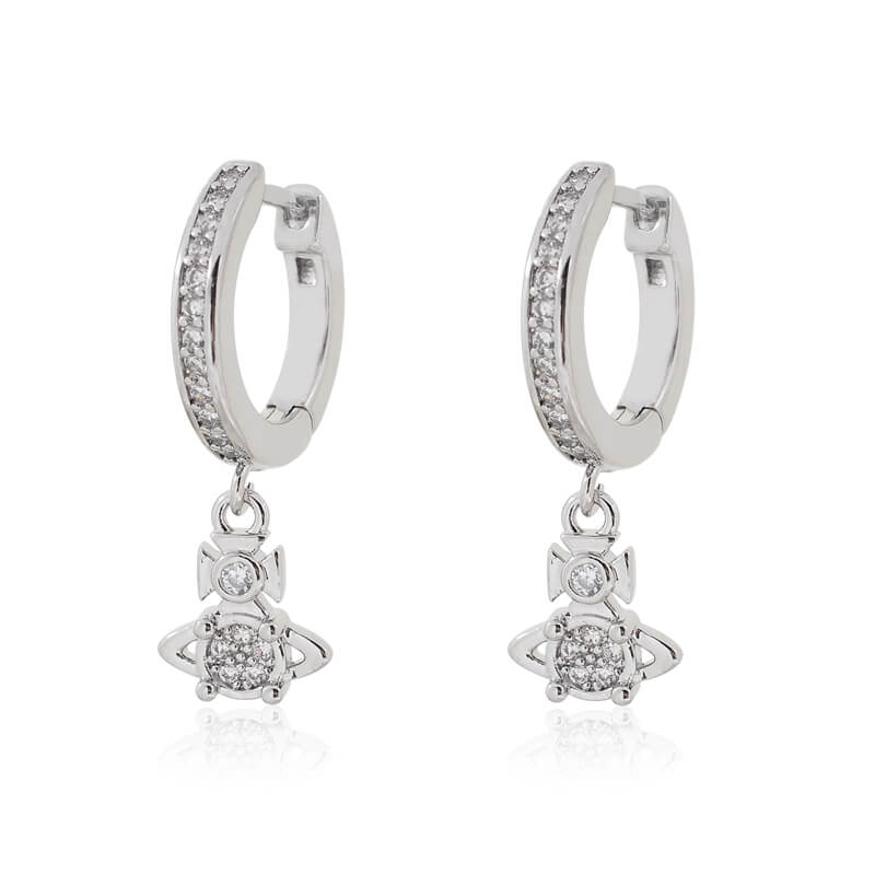 BRANDITA Full diamond earrings with four claws