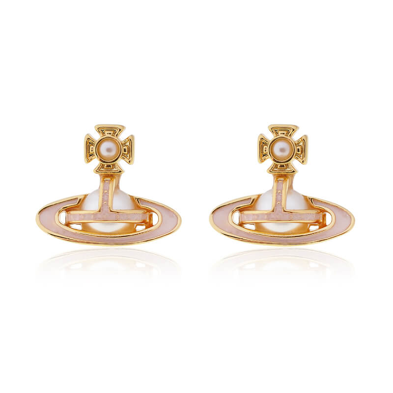 SIMONETTA Lacquered raised half-face pearl earrings