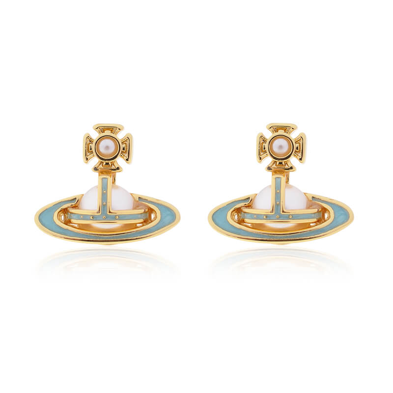 SIMONETTA Lacquered raised half-face pearl earrings