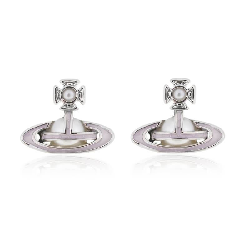 SIMONETTA Lacquered raised half-face pearl earrings