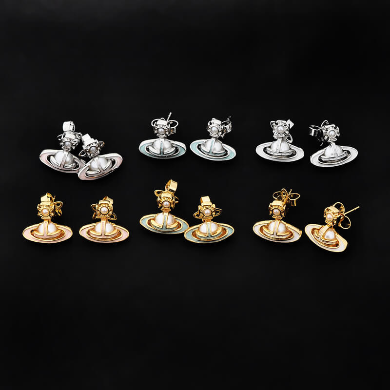 SIMONETTA Lacquered raised half-face pearl earrings