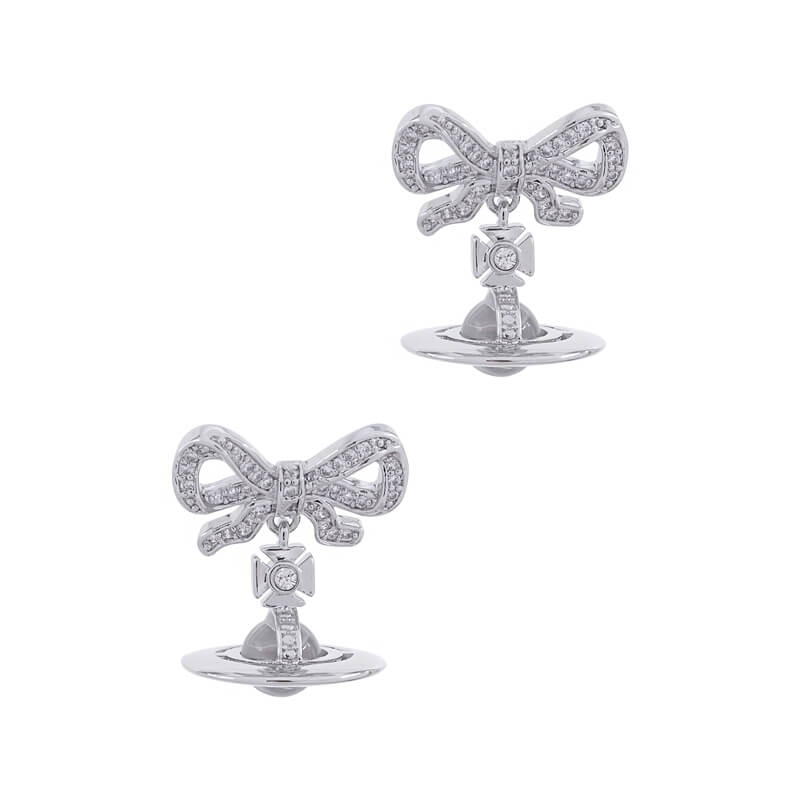 OCTAVIE three dimensional diamond earrings with bow