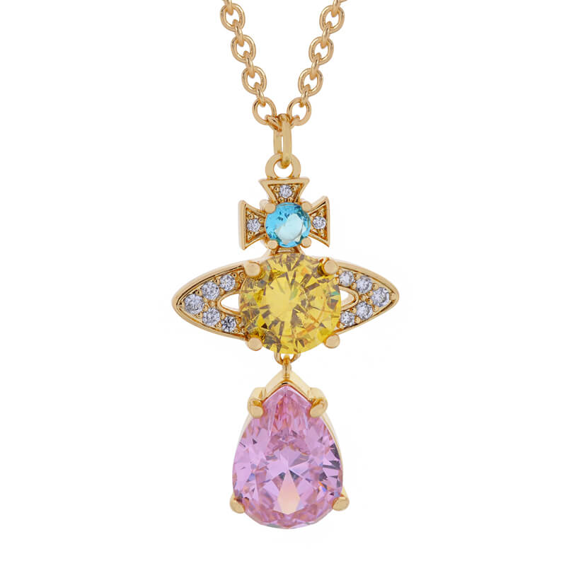 ISMENE Full Diamond Drop Necklace