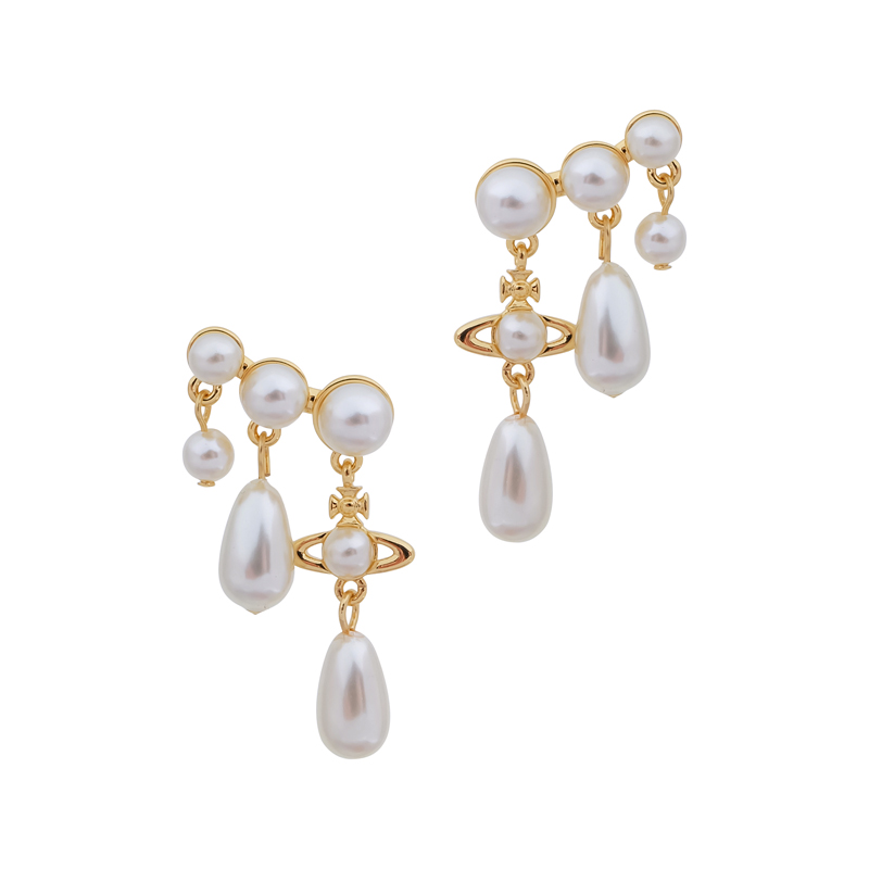 Marybeth Triple String Pearl Earrings