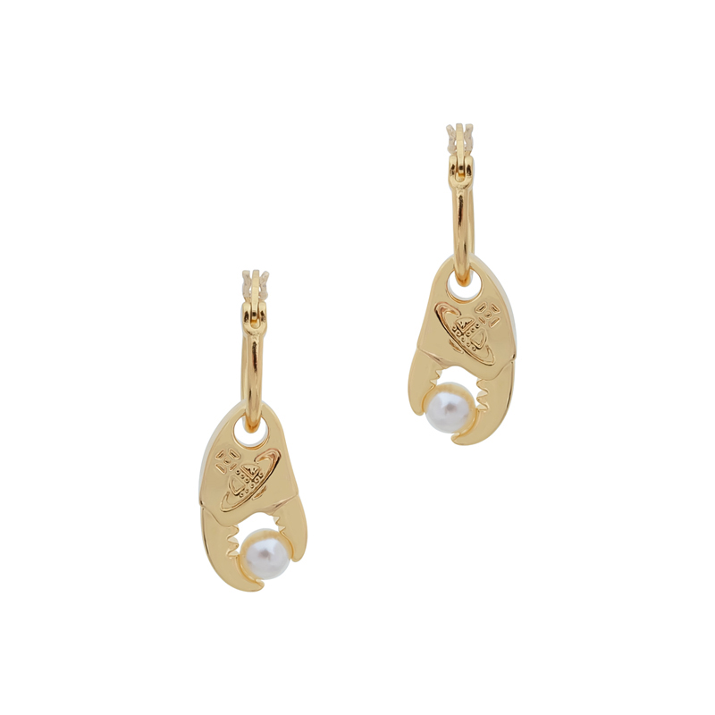 Freda Crab Pincer Pearl Earrings