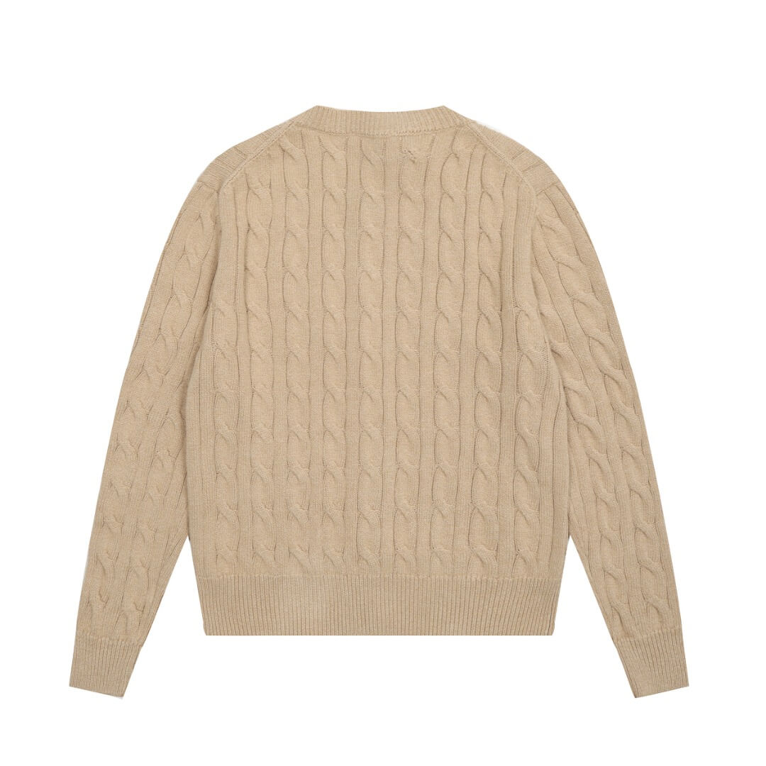 Solid Color Twist Pattern Saturn Knitwear