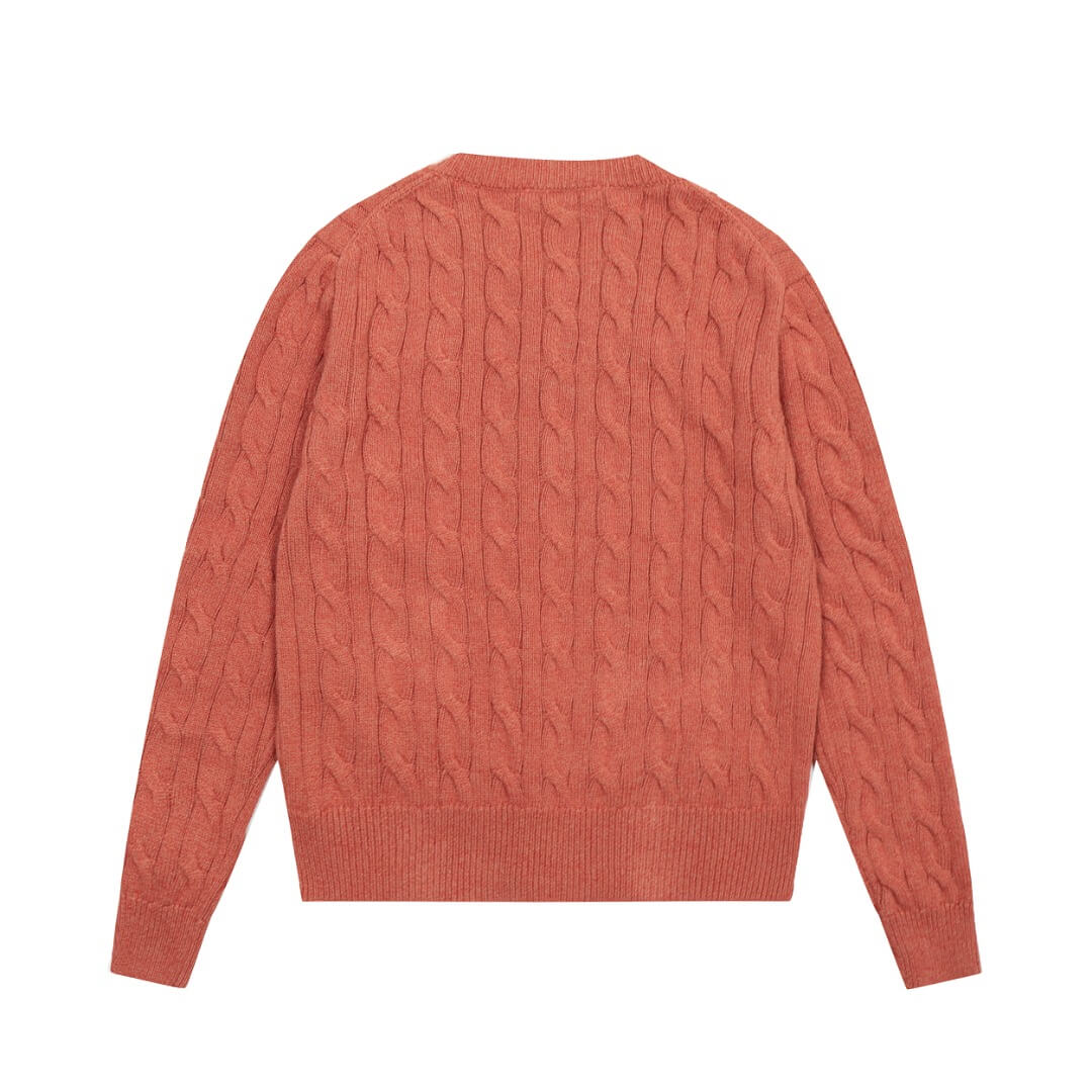 Solid Color Twist Pattern Saturn Knitwear