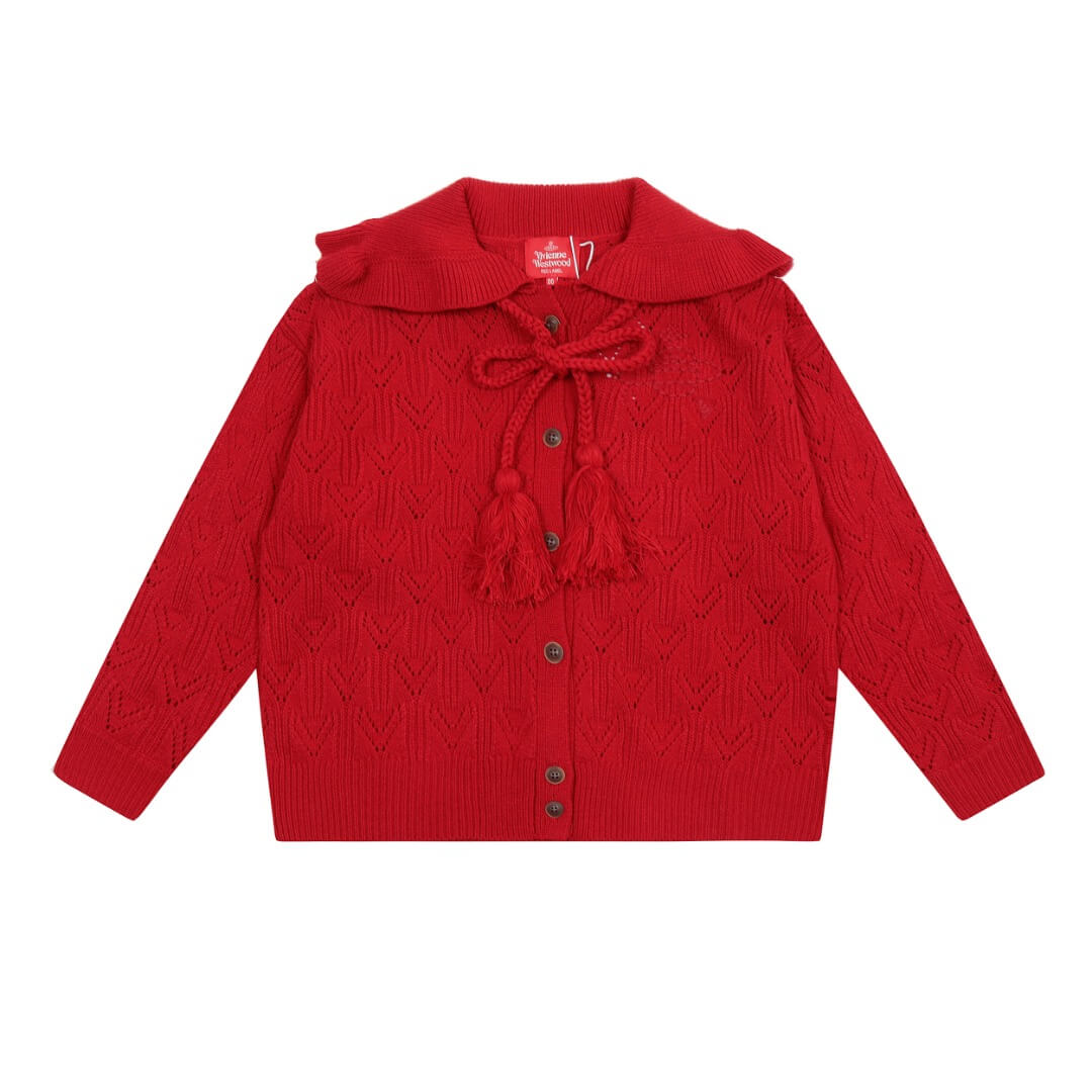 2 Colors Lacy Bow Saturn Sweater