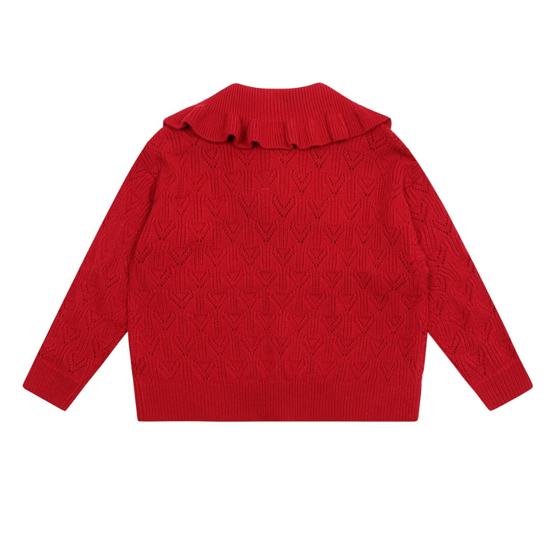 2 Colors Lacy Bow Saturn Sweater