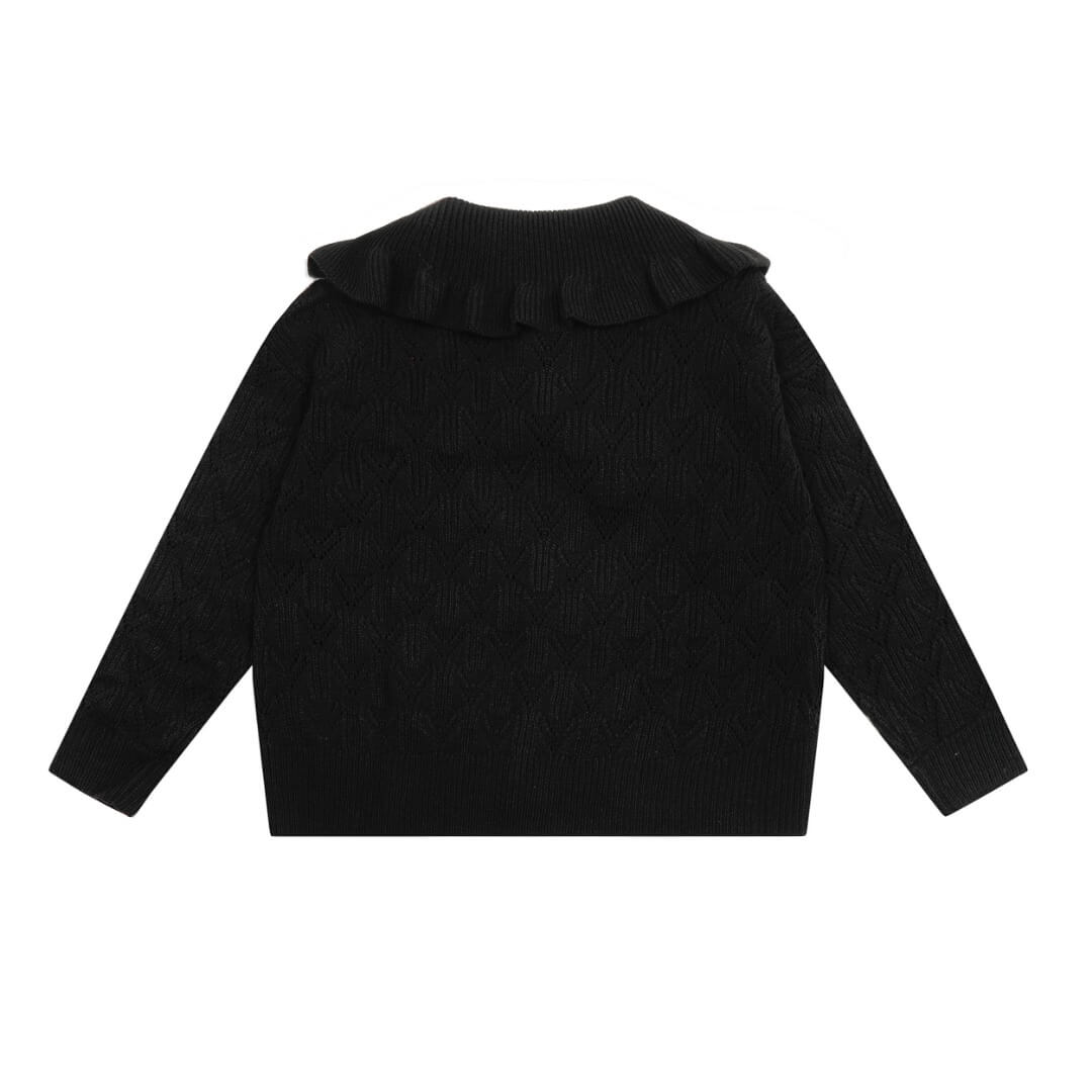 2 Colors Lacy Bow Saturn Sweater