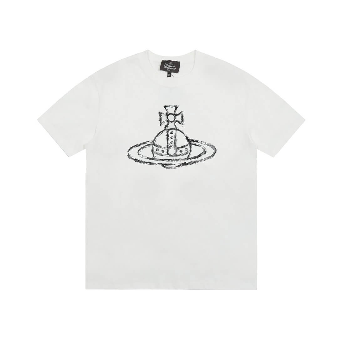 3 Colors Simple Line Graffiti Saturn T-Shirt