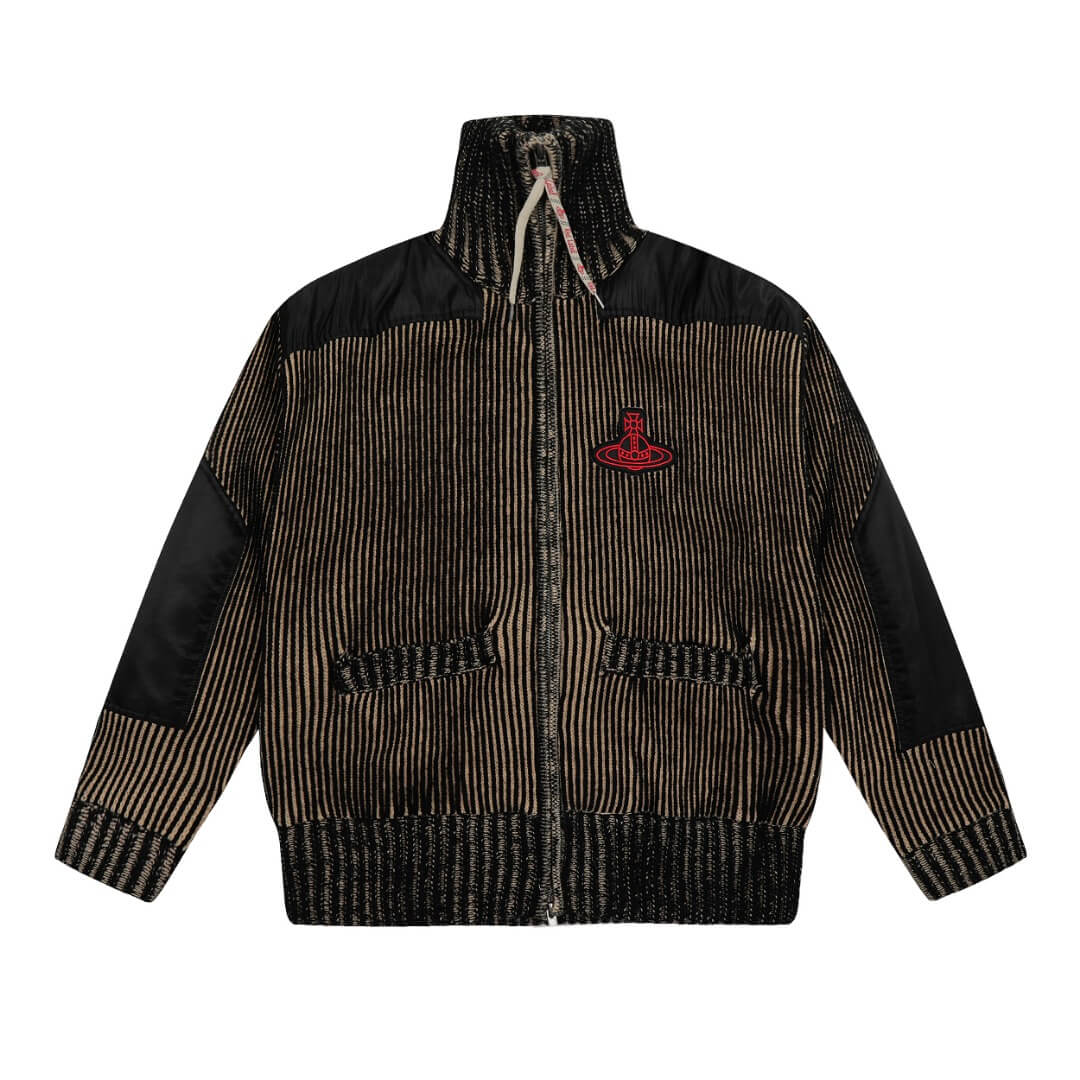 2 Colors Vintage Striped Saturn Wool Jacket