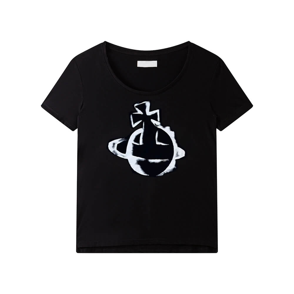 2 Colors Simple Doodle Saturn T-Shirt