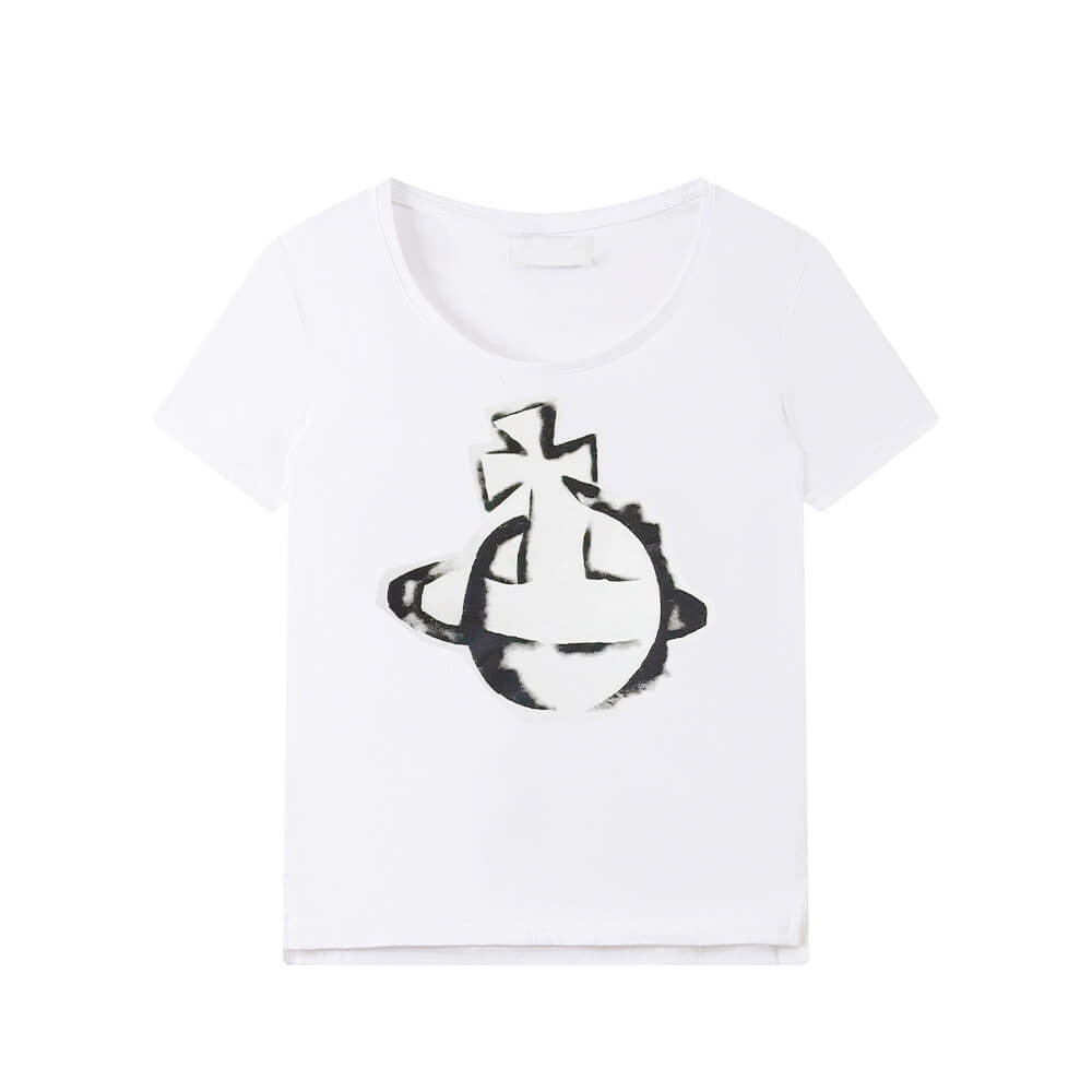2 Colors Simple Doodle Saturn T-Shirt