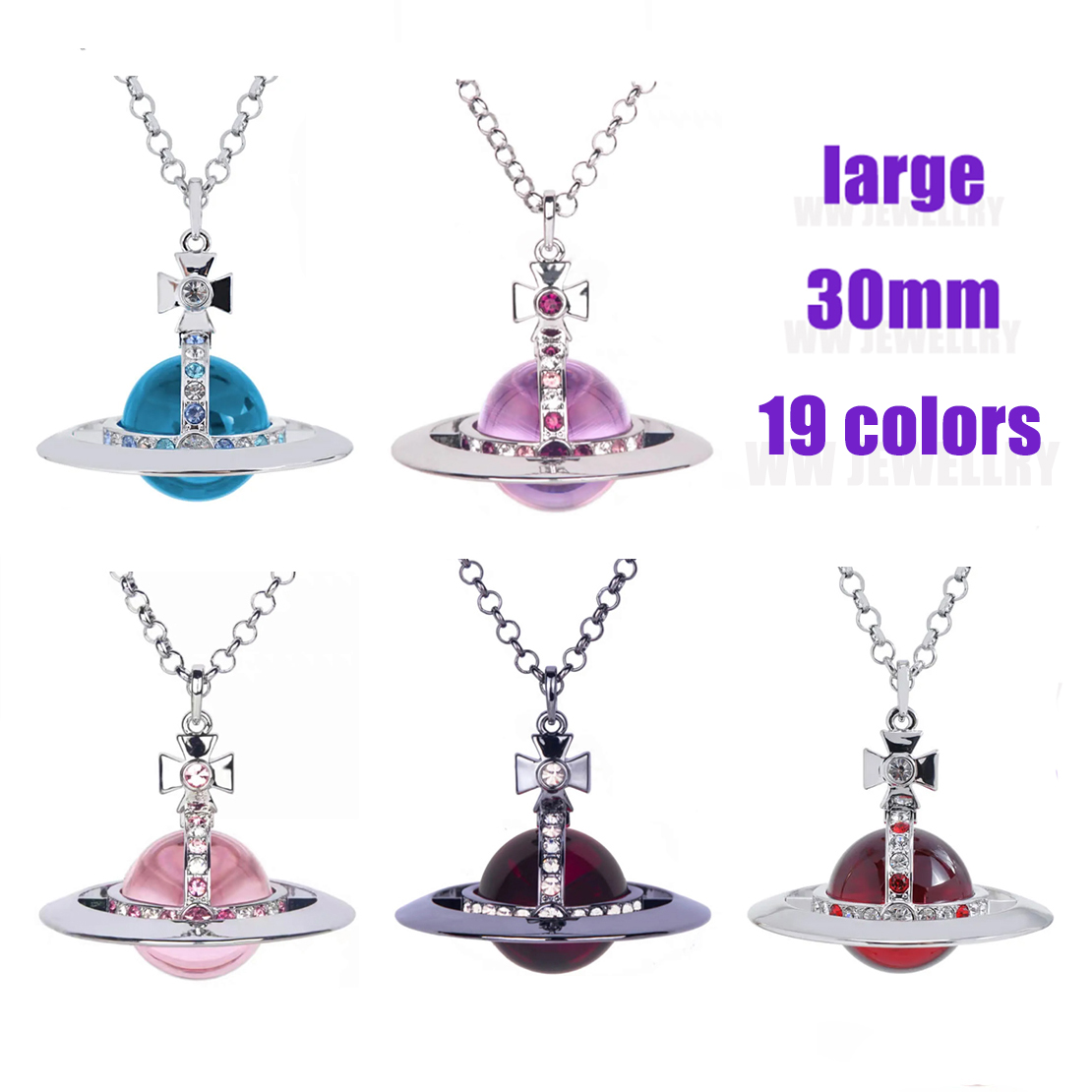 30MM ORB Classic Saturn Pendant Necklace
