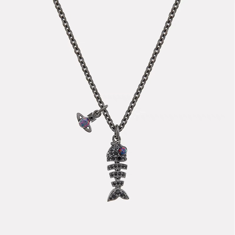 Lyall Fishbone Diamond Pendant Necklace