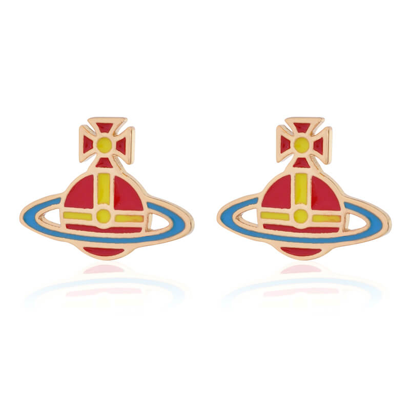 Flat Lacquered Saturn Earrings（All 13 Colors）