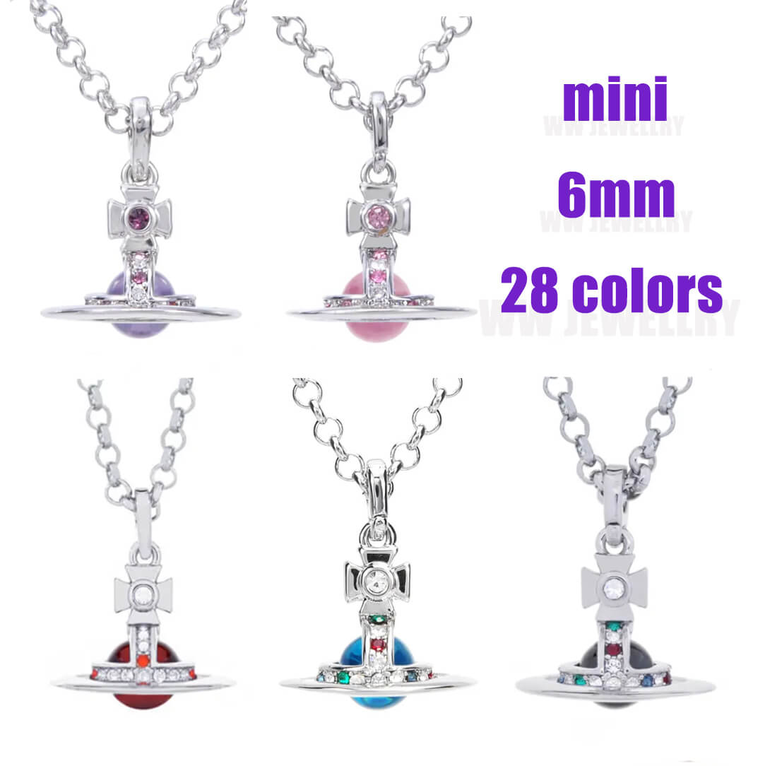 6MM ORB Classic Saturn Pendant Necklace