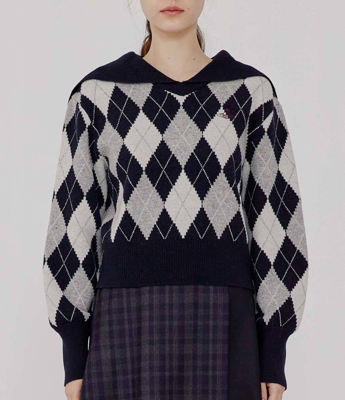 Argyle Sailor Knit Sweater