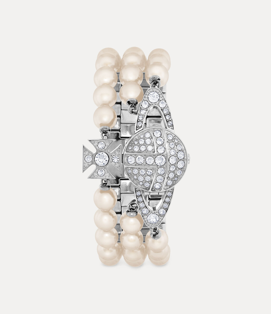The Strand Watch-Triple Pearl  Diamond  Watch