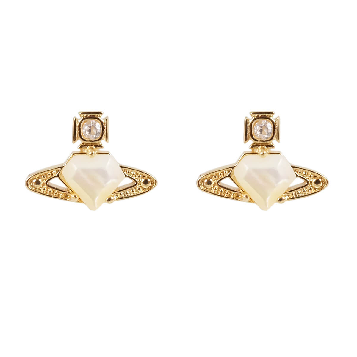 Gemstone Shell Earrings