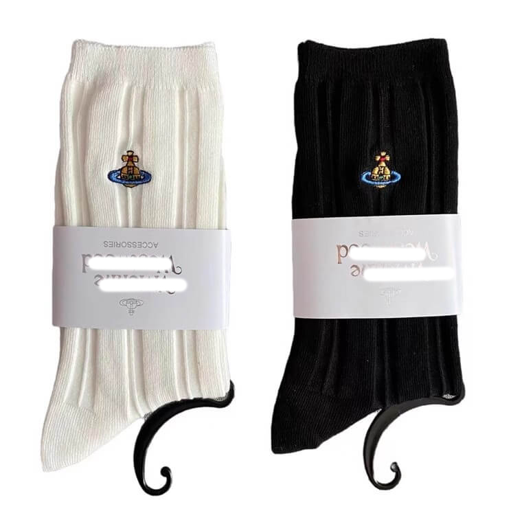 Japan Saturn Embroidered Mid-Calf Socks