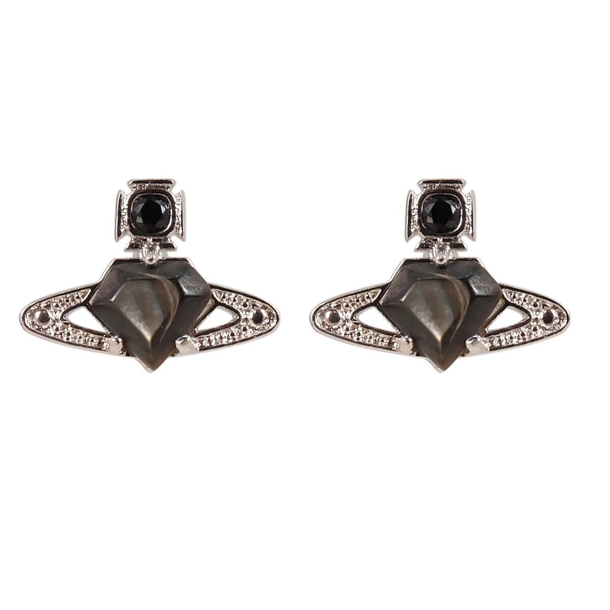 Gemstone Shell Earrings