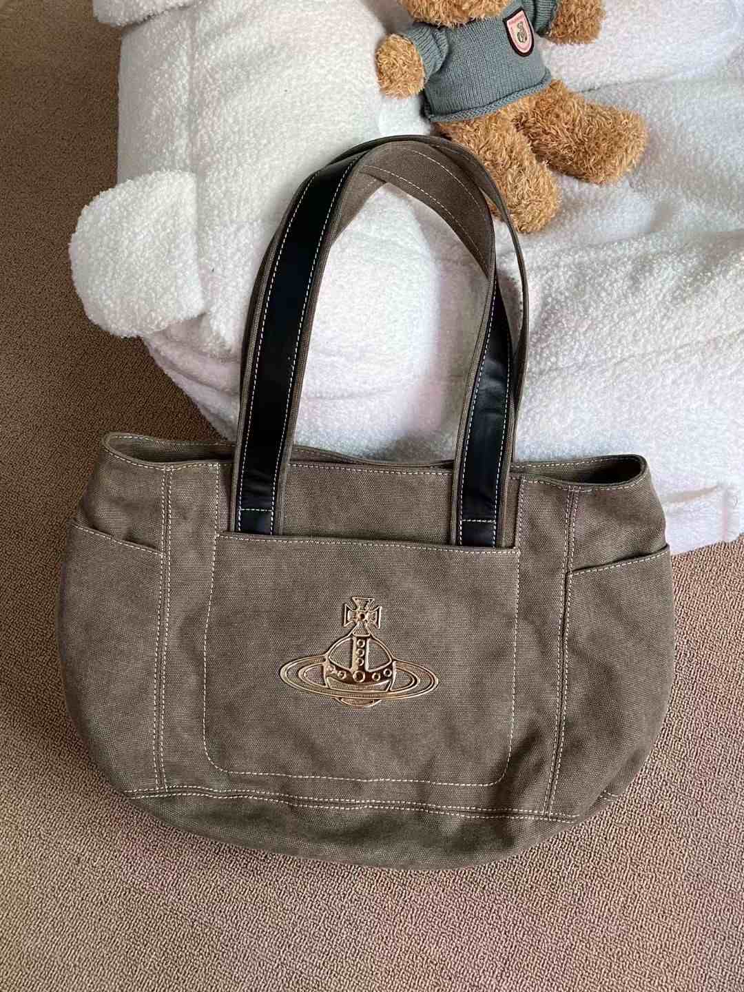 vintage canvas bag large capacity tote bag