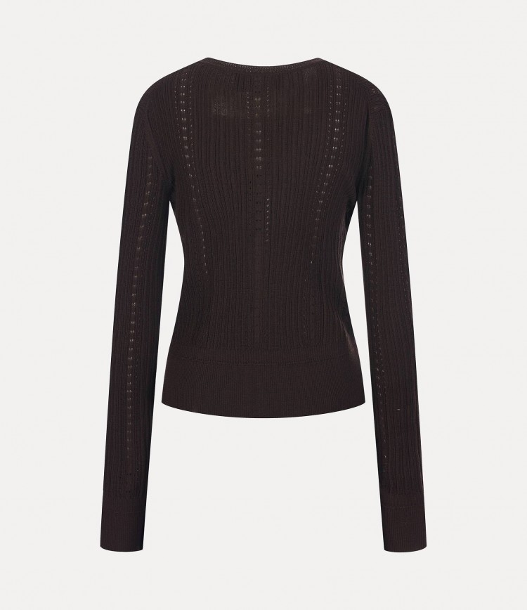 V-neck basic ribbed cardigan