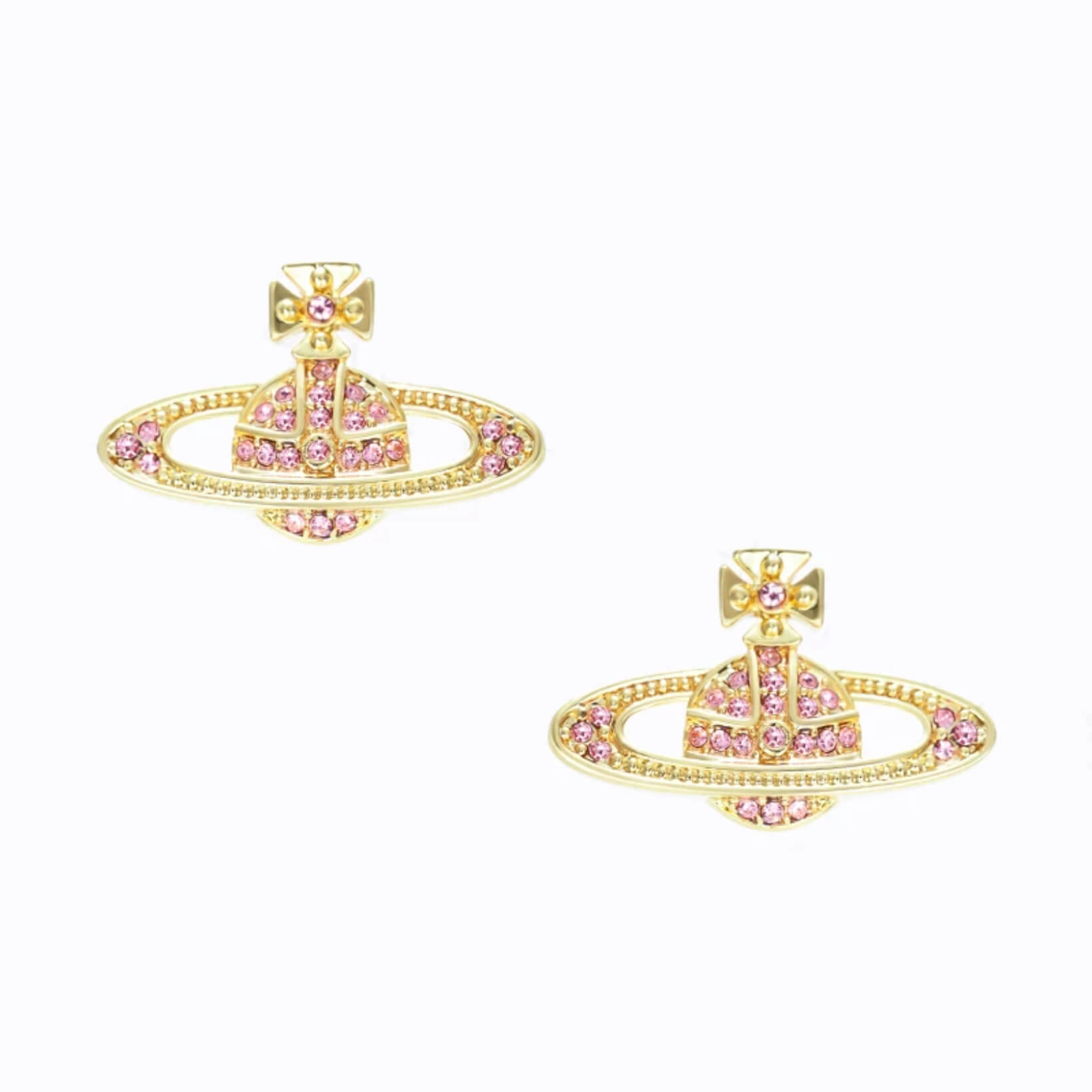 Classic Full Diamond Saturn Earrings