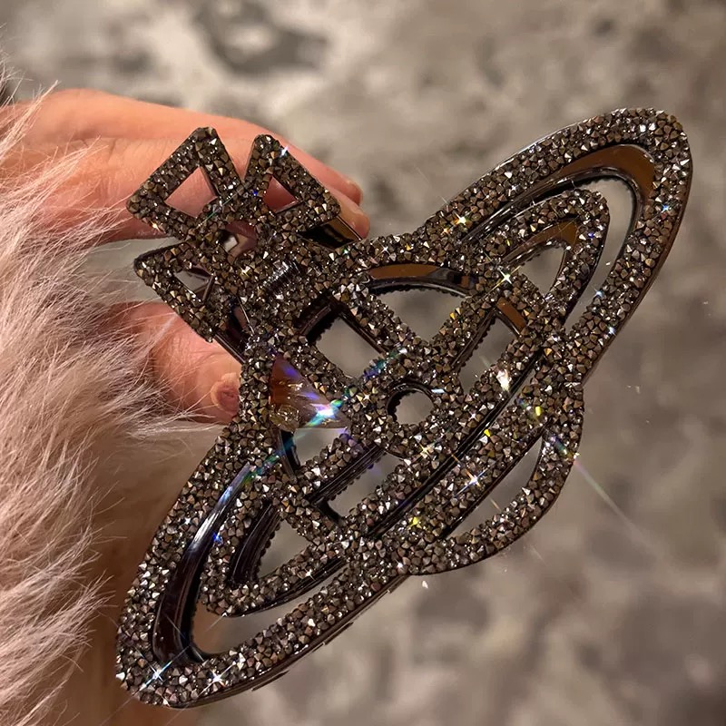 NEW-Sparkling Diamond Saturn Hair Clip